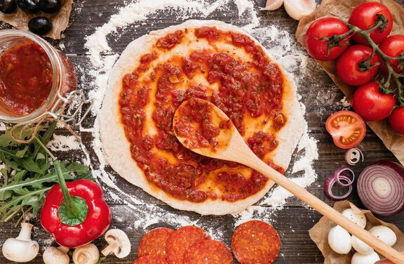 Simple Pizza and Tomato Sauce