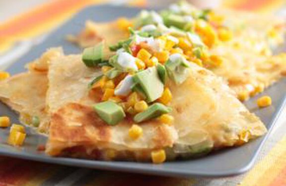 Three-Cheese and Avocado Quesadillas