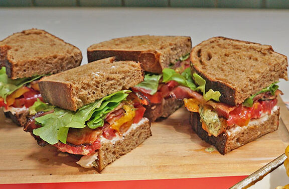 Smoky BLT with charred jalapeno mayonnaise