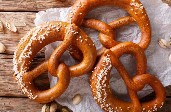 Pretzels with Rosemary and Flake Sea Salt