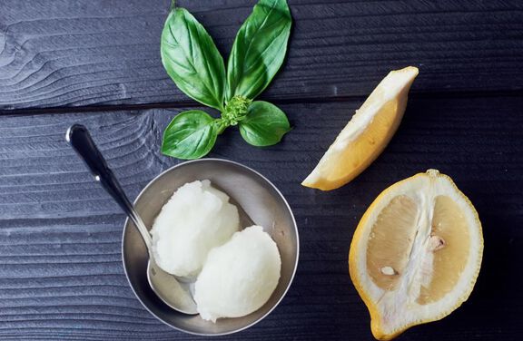 Lemon Basil Sorbet - 5 cups (ten &frac12;-cup serving)