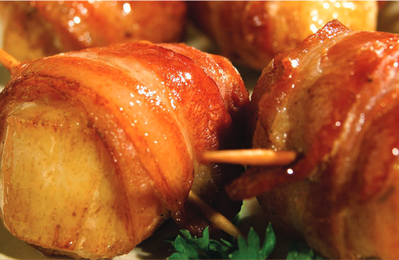 Candied Bacon-Wrapped Scallops