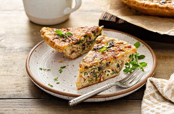 Mushroom and Kale Quiche