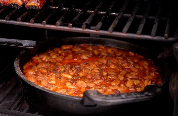 Peach &amp; Bourbon Baked Beans