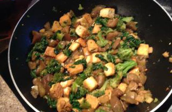 Five Spice Stir Fry with Tofu, Broccoli, and Eggplant