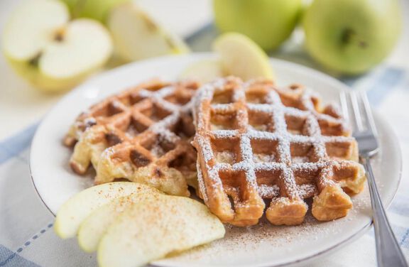 Apple Walnut Waffles