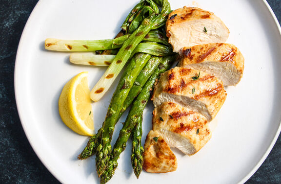 Grilled Spring Chicken with Asparagus