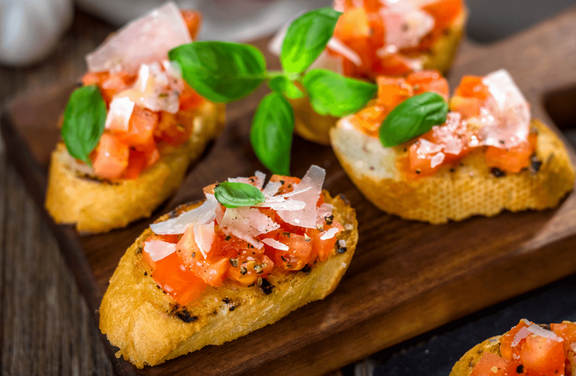 Bruschetta with Basil and Provolone - Exact Heat Toaster Oven