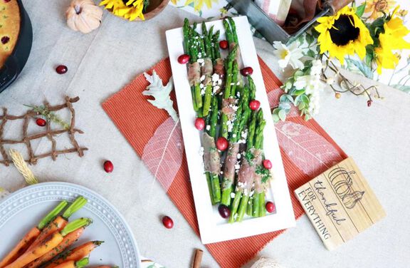Prosciutto-Wrapped Asparagus with Feta