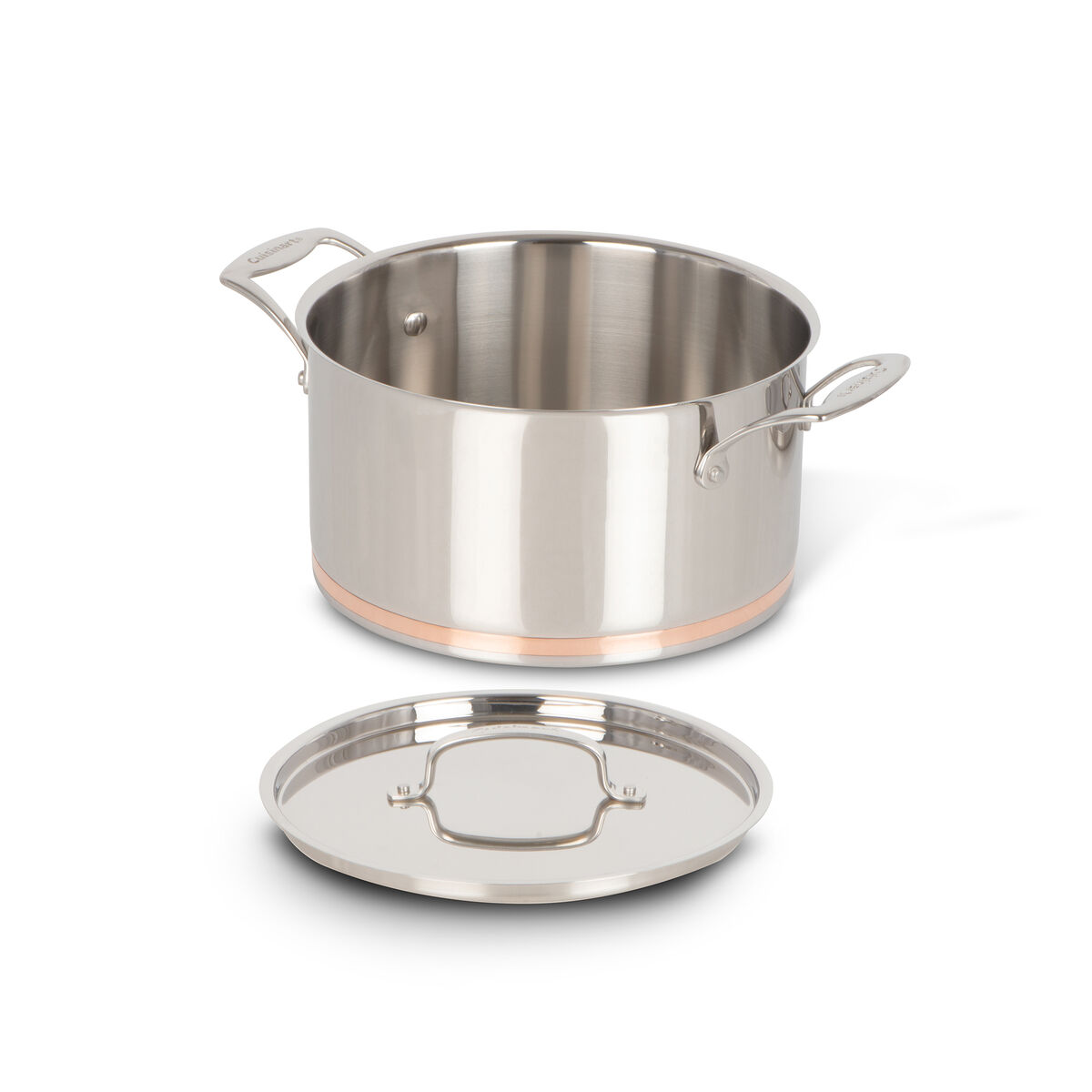 6-Quart Stainless Steel Dutch Oven with Copper Band and Cover