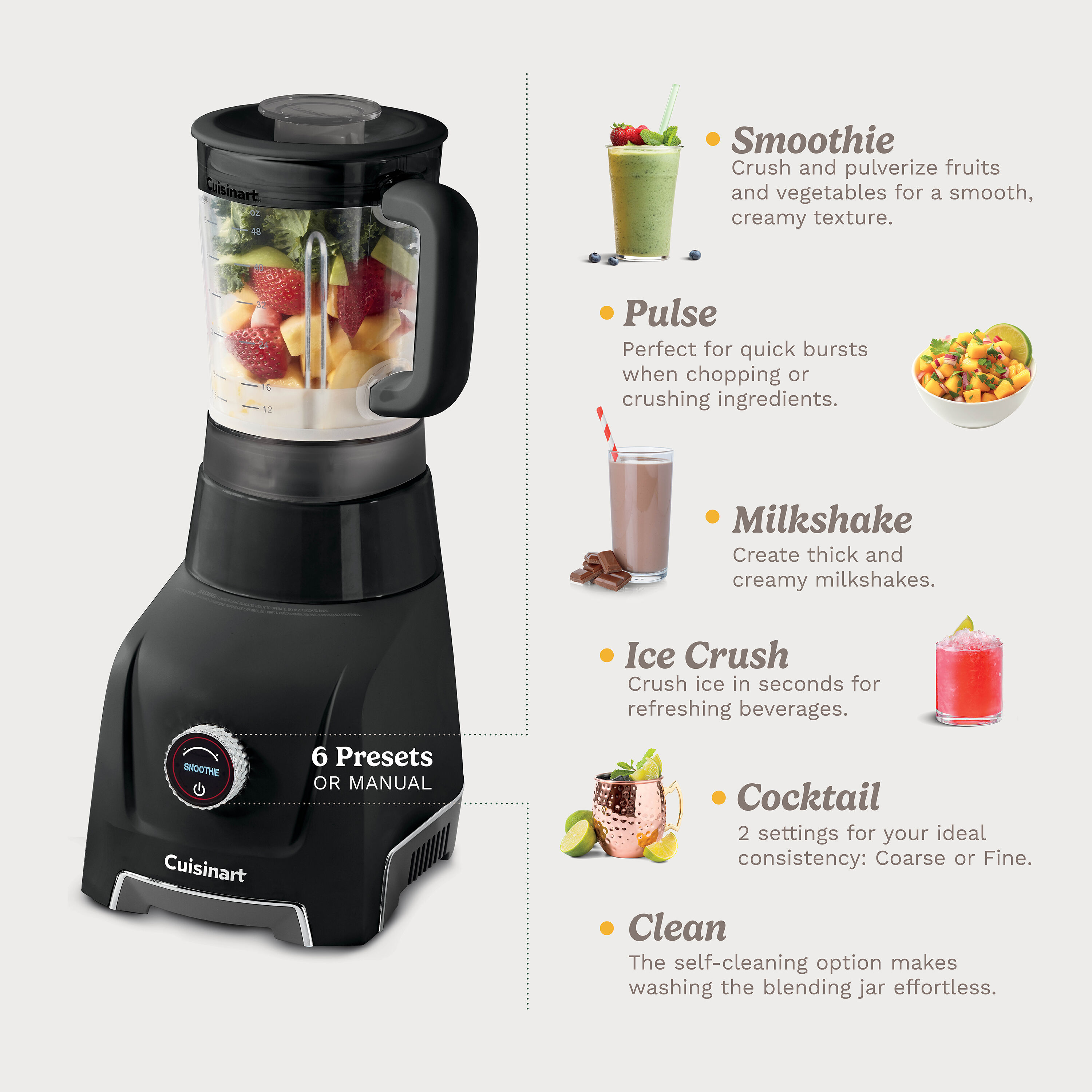 Hurricane® 48-oz Glass Jar Blender