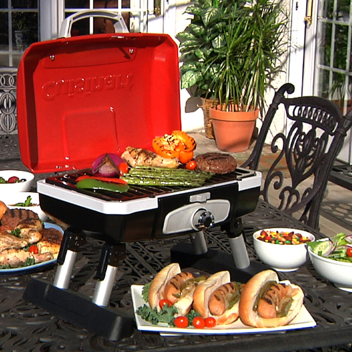 Petite Gourmet Portable Tabletop Gas Grill - Red