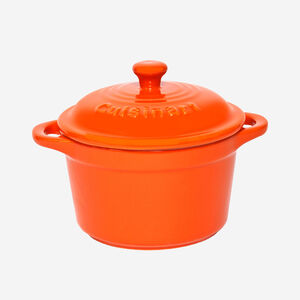 Mini-casserole en grès de 250 mL avec couvercle (paquet de 4) - Orange