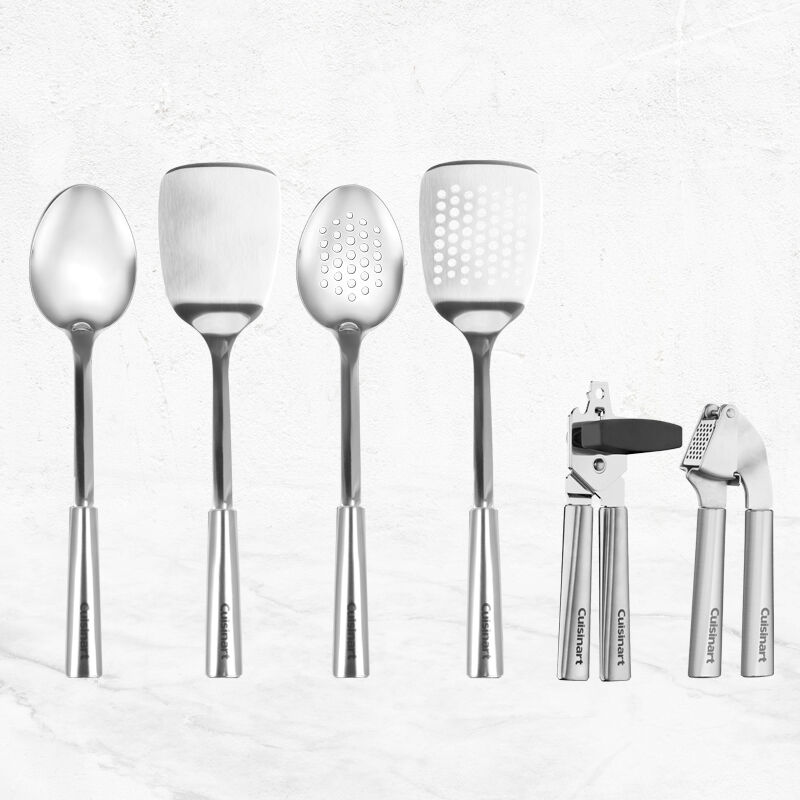 Collection d&rsquo;outils de cuisine en acier inoxydable Fusion Pro 6 pi&egrave;ces, , medium