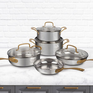 9-Piece Metal Expressions Stainless Steel Cookware Set, , hi-res