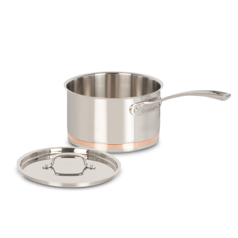 3.5 Qt. Stainless Steel Copper Band Saucepan with Cover