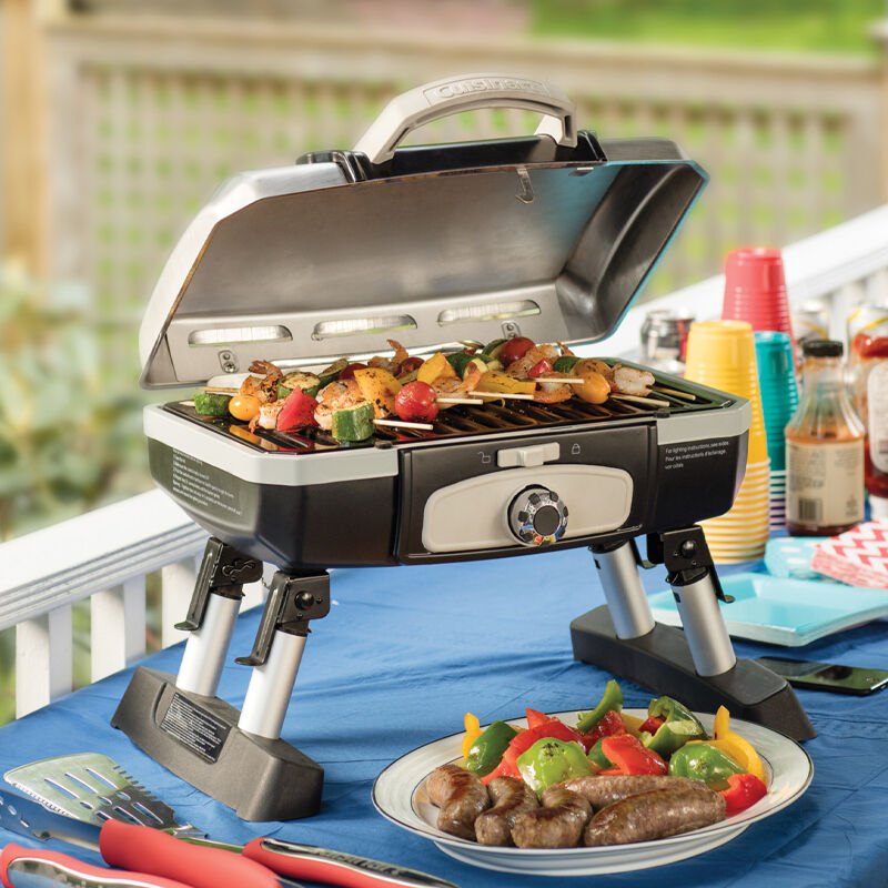 Petite Gourmet Portable Tabletop Gas Grill - Silver