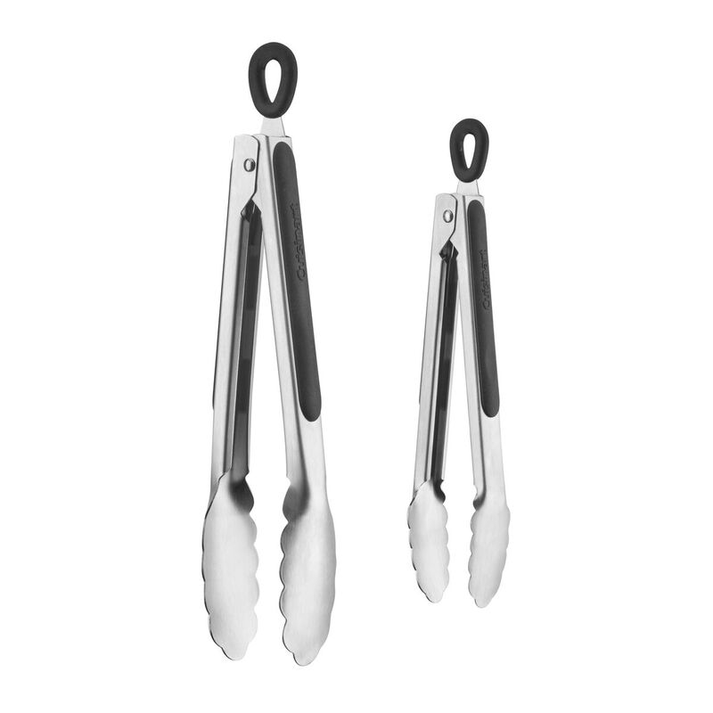 2pc Tong Set: 7" and 9" Stainless Steel Tongs, , medium