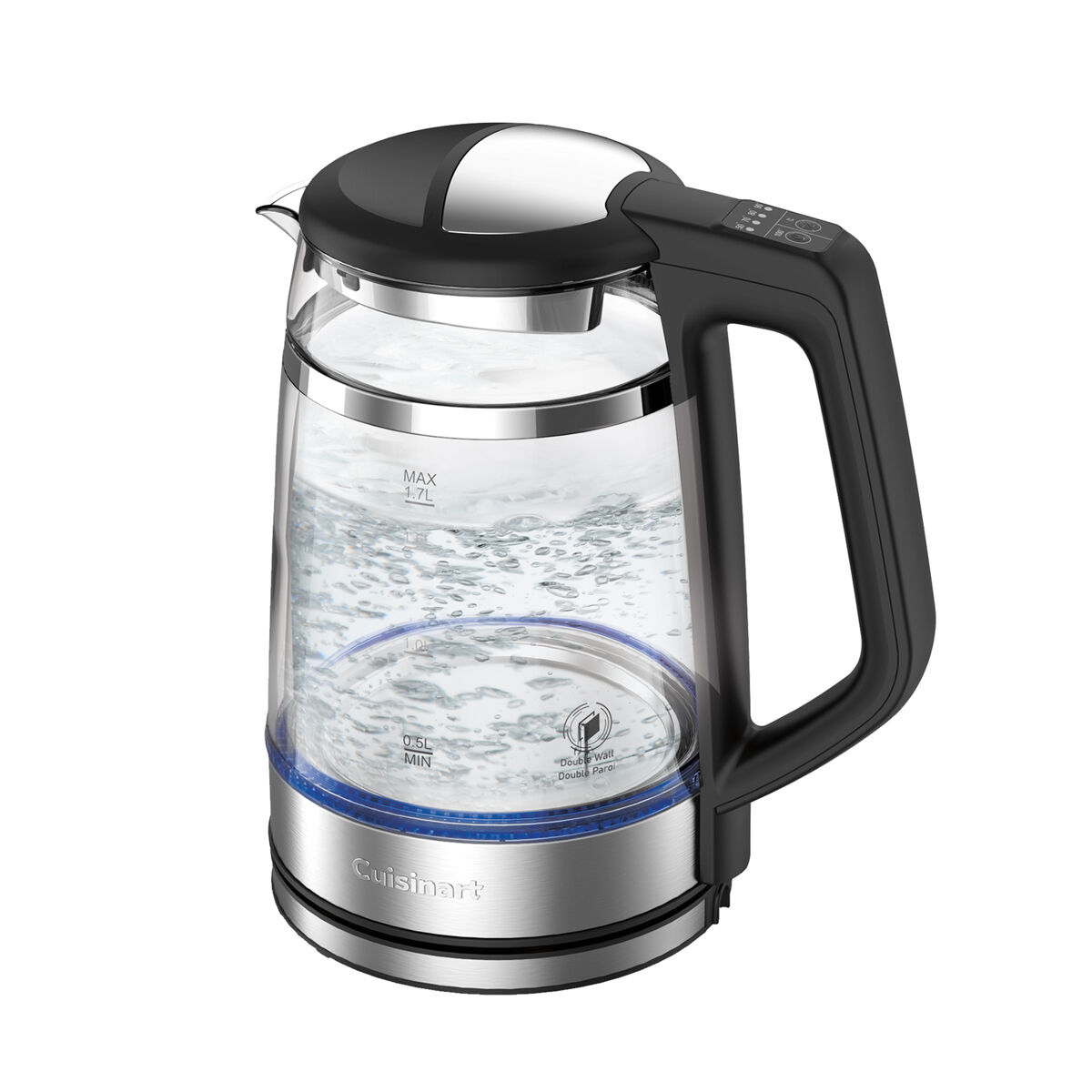 Double-Wall Glass Programmable Electric Kettle, , large 1