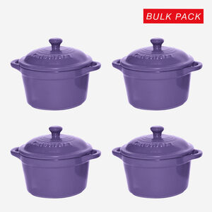Mini-casserole en grès de 250 mL avec couvercle (paquet de 4) - Violet