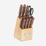 Walnut Triple Rivet 14-Piece Cutlery Block Set