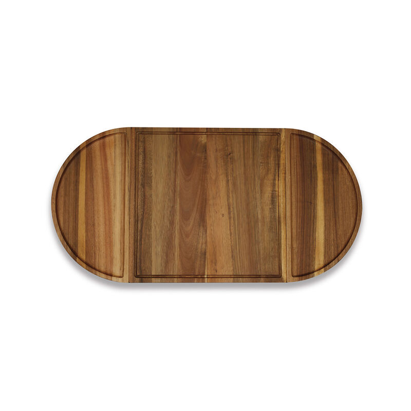 Planche &agrave; d&eacute;couper ovale en bois d&rsquo;acacia &ndash; Ensemble de 3 pi&egrave;ces