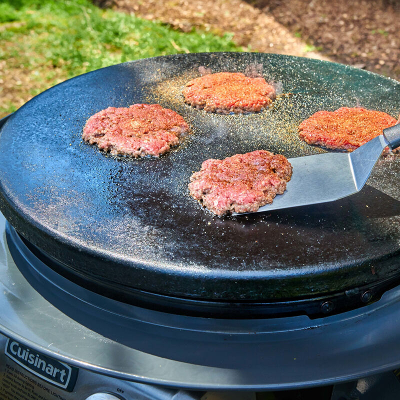 Cuisinart CSBP-100 Non-stick 3-in-1 gevulde hamburgerpers, grillschuifregelaars 1/4 lb, gevulde hamburgers 1/2 lbs en pasteitjes 3/4 lb, zwart