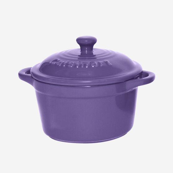 Mini 250 mL Stoneware Casserole with Cover - Purple