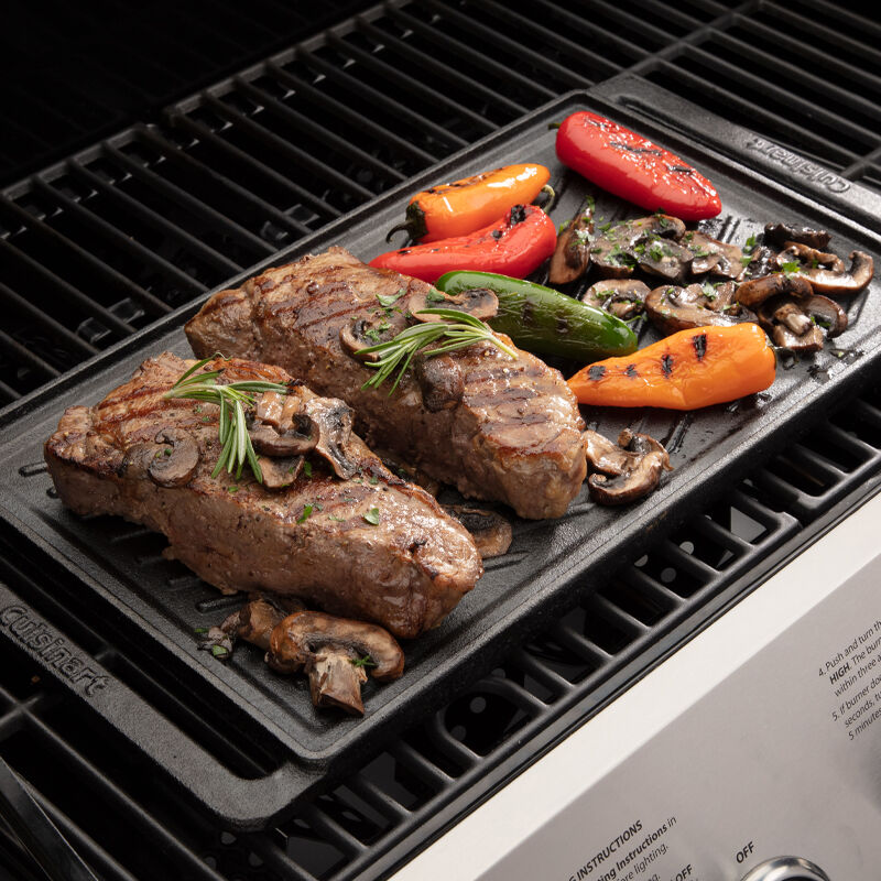 Reversible Cast Iron Grill/Griddle Plate