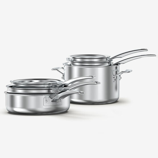 11-Piece Stainless Steel Nesting Cookware Set, , hi-res