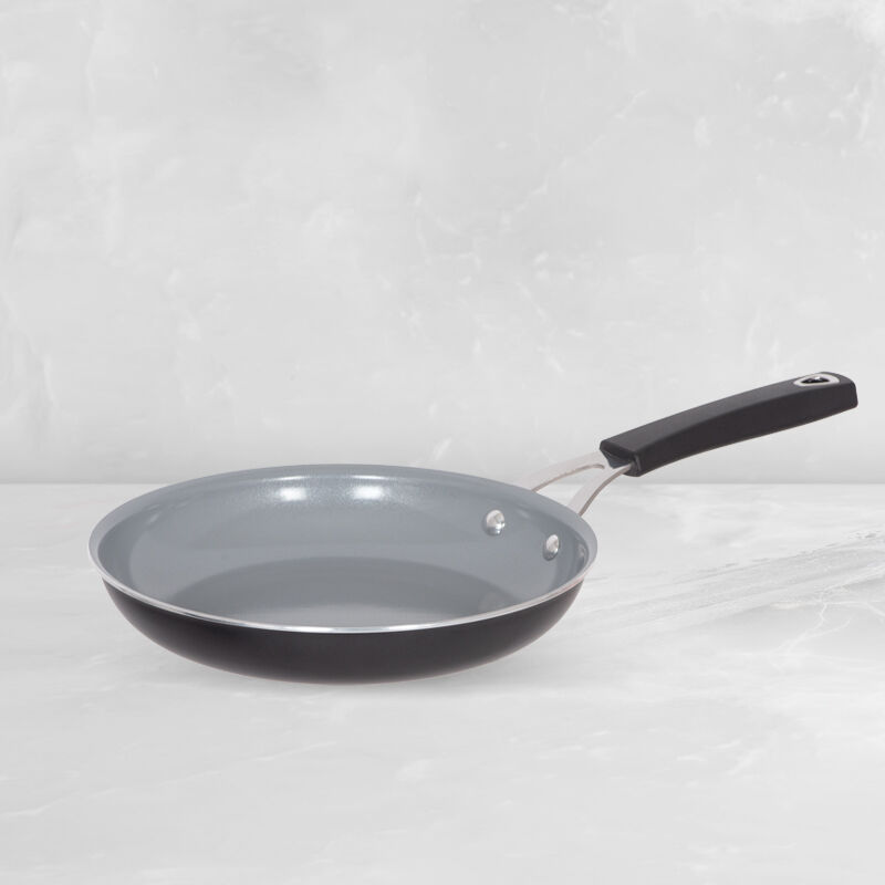 Couvercle En Acier Inoxydable 32 Cm - Pour Casserole, Wok Et Poêle - Bouton Noir - Lavable Au Lave-vaisselle