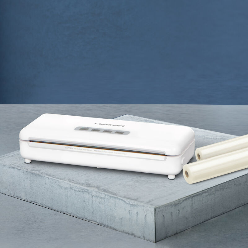 Vacuum Food Sealer with Two Biodegradable Vacuum Bag Rolls