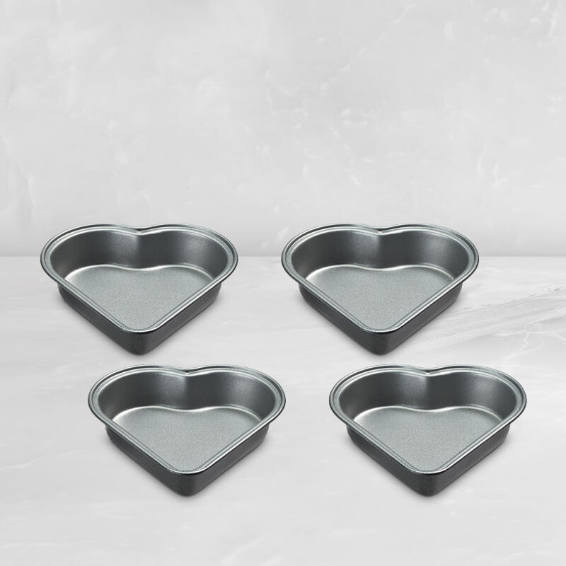 4-Pack Heart Baking Pans