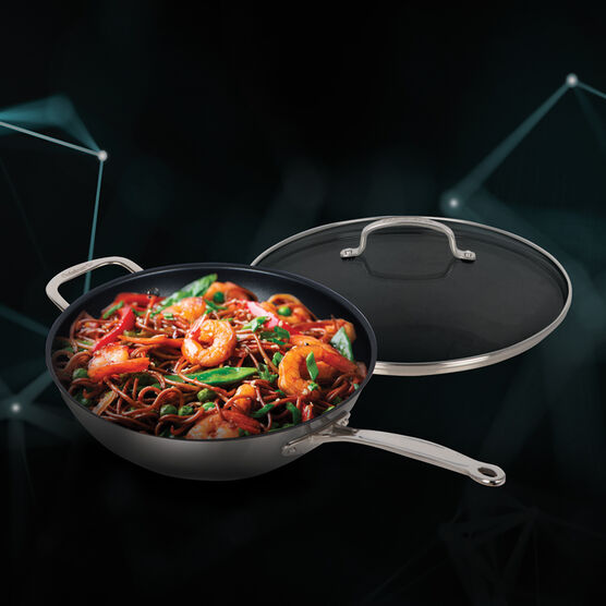 12" Everlasting NonStick Stainless Steel StirFry Pan/Wok with Cover