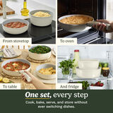 13-Piece Non-Stick Detachable Handle Cookware Set with 5-in-1 Cooking System