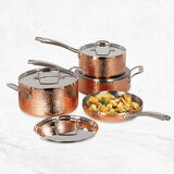8-Piece Copper Hand Hammered Stainless Steel Cookware Set, , small 1