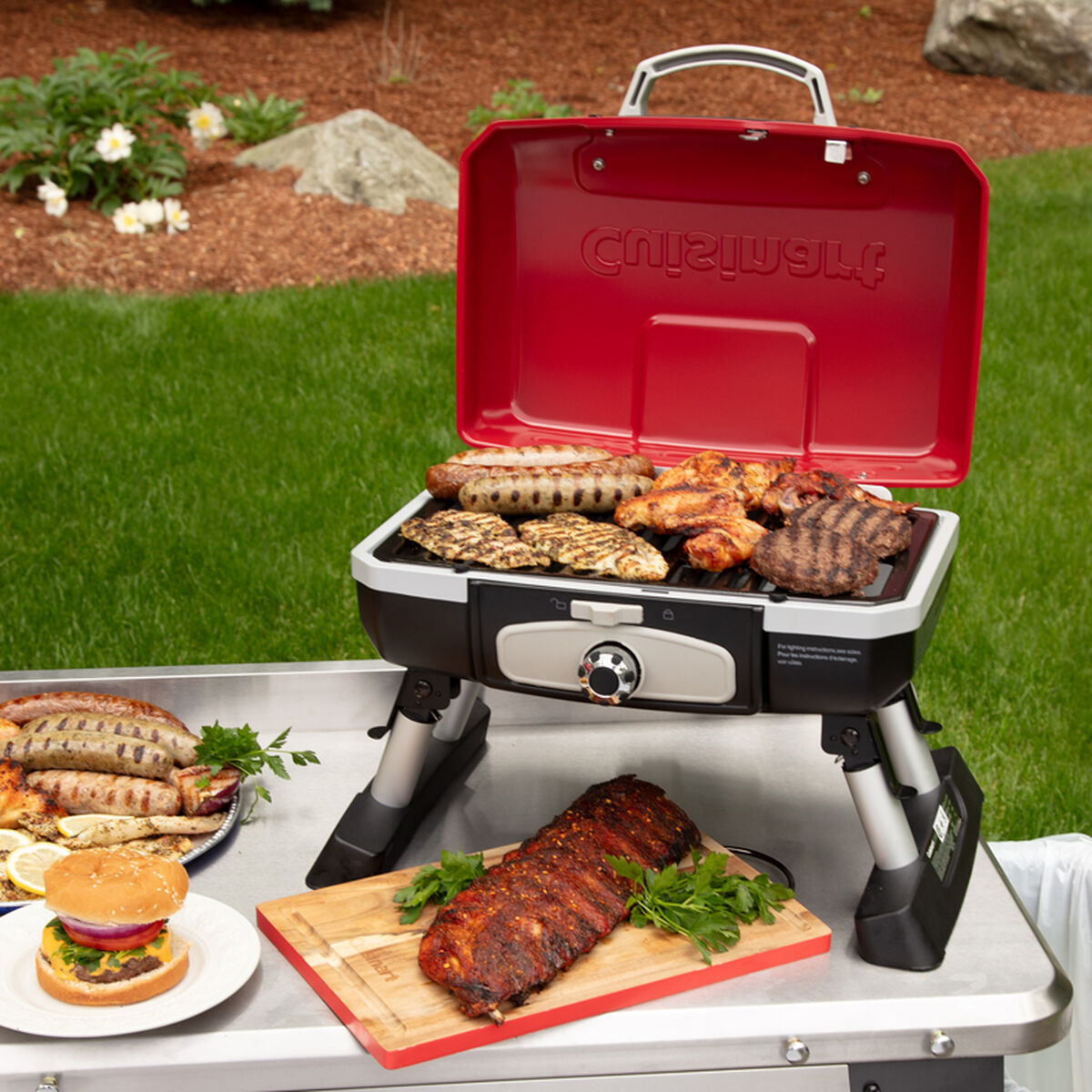 Petite Gourmet Portable Tabletop Gas Grill - Red