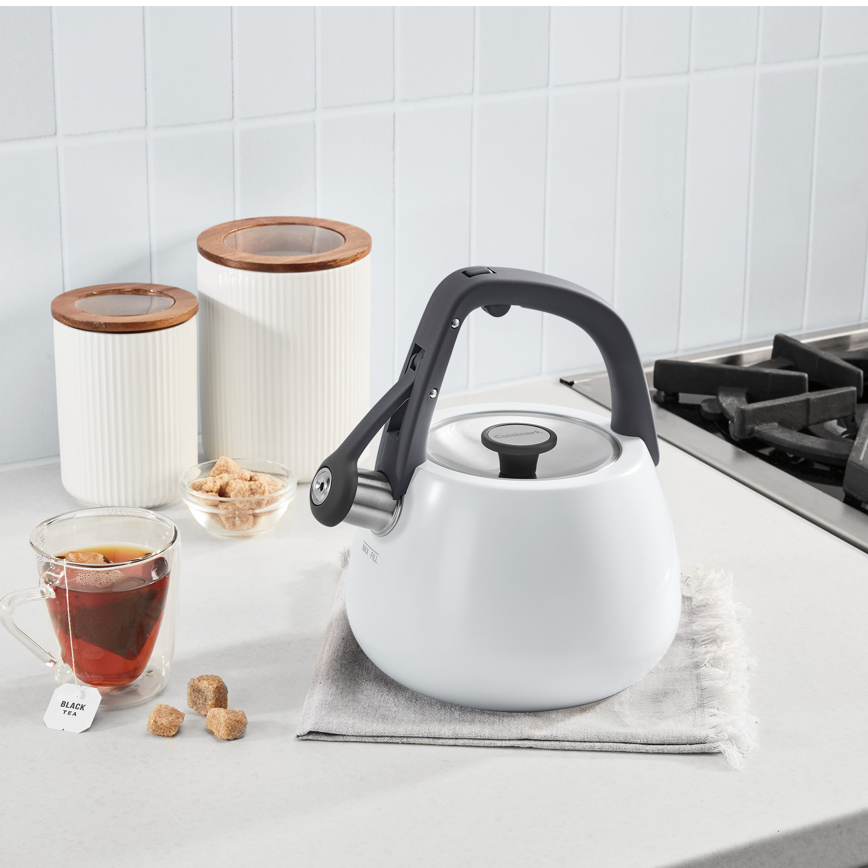 2 Qt. Matte White Stainless Steel Tea Kettle - Cuisinart