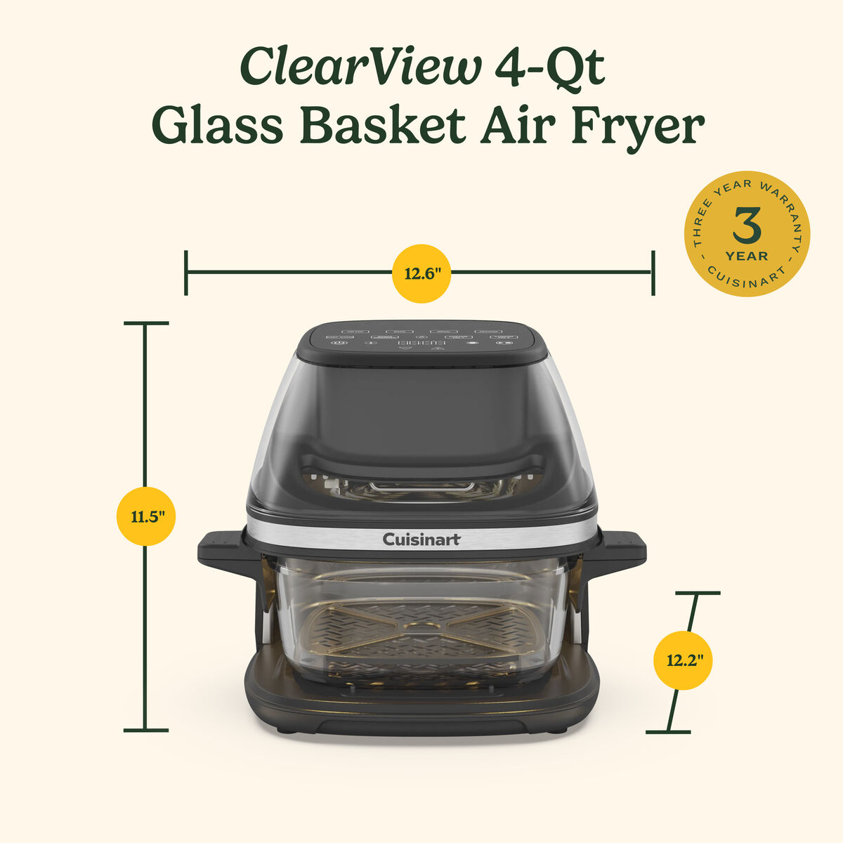 Clear 4-Quart Glass Basket Air Fryer 11