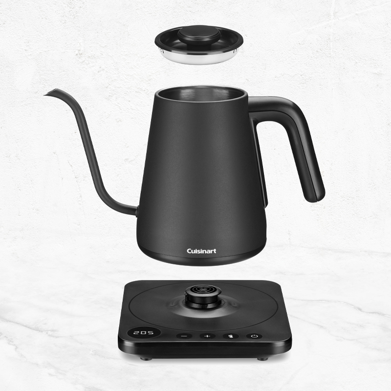  Cuisinart GK-1 Digital Goose Neck Kettle, Precision Gooseneck  Spout Designed for Precise Pour Control that Holds 1-Liter, 1200-Watt  Allows for Quick Heat Up, Stainless Steel,Black: Home & Kitchen