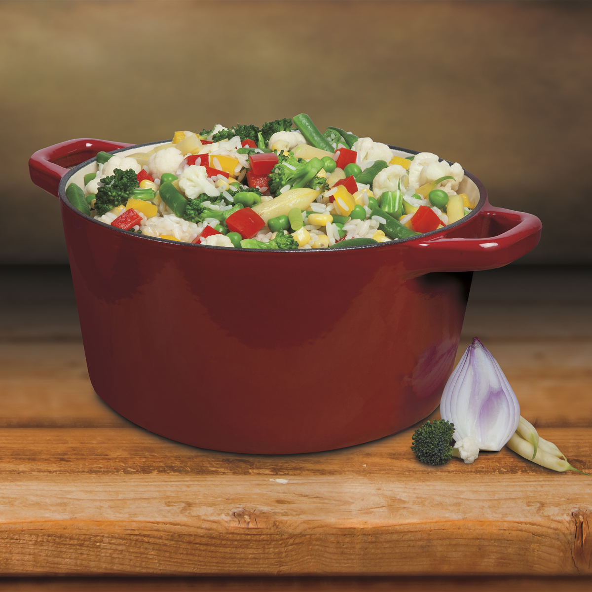 3 Qt. Round Casserole with Lid Red