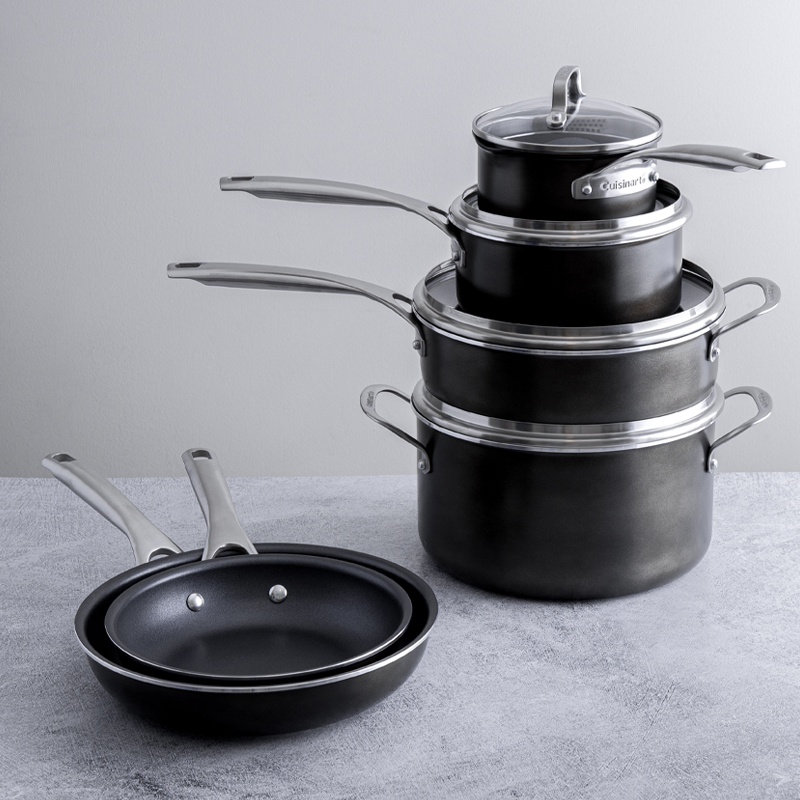 10-Piece Green Gourmet Pro Aluminum Cookware Set