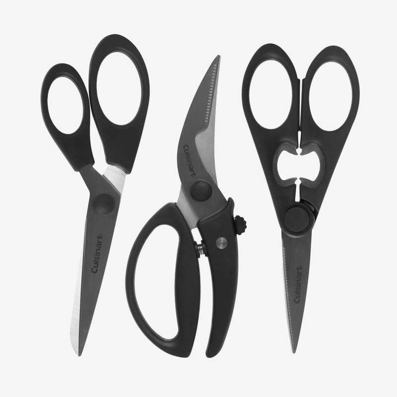 Set of 3 Shears — All-Purpose Shears, Deluxe Poultry Shears & Bent Shears